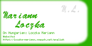 mariann loczka business card
